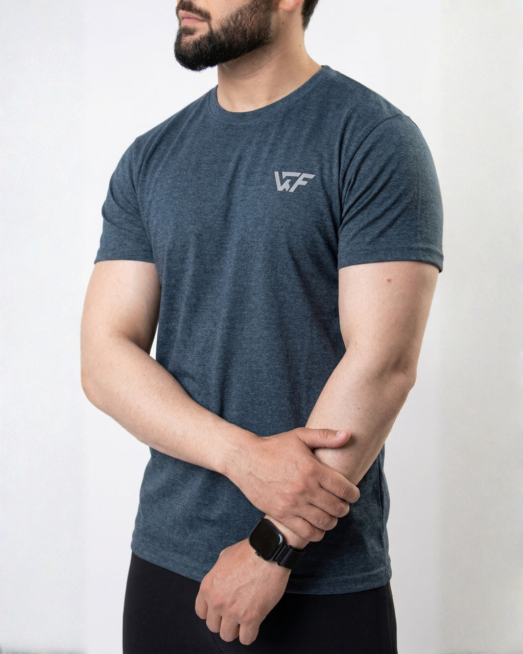 Textured dark blue quick dry tee