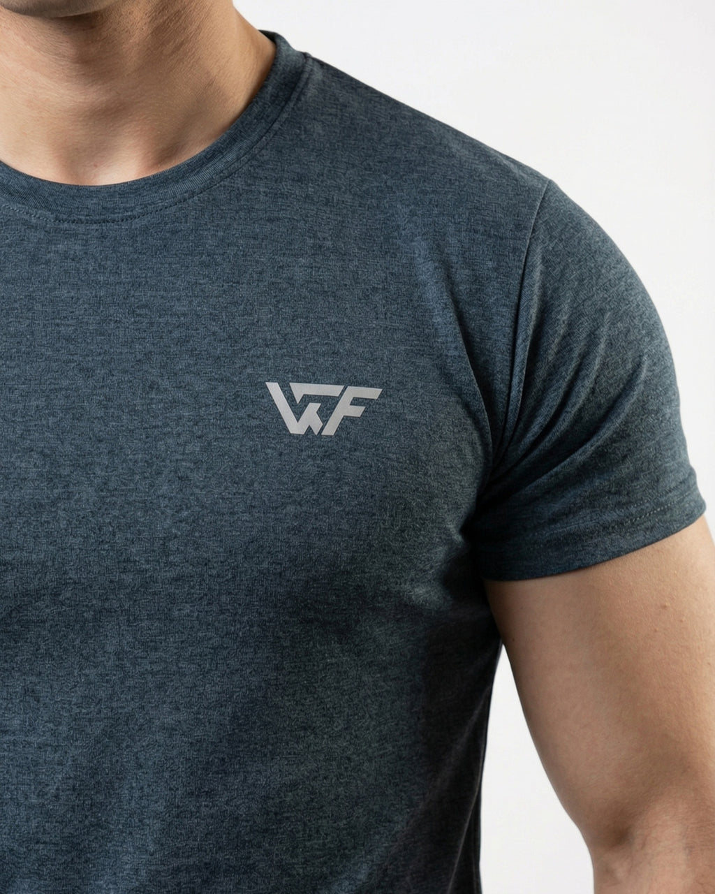 Textured dark blue quick dry tee