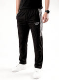 Black athletic trouser with gray contrast straight fit