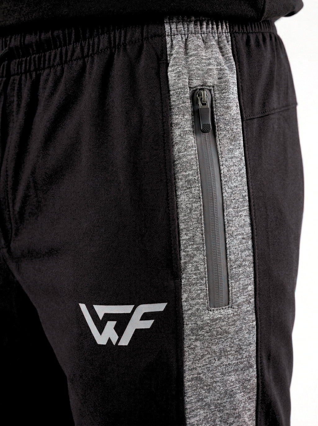 Black athletic trouser with gray contrast straight fit