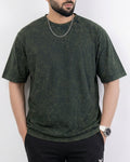 Forest green acid washed basic oversized tee