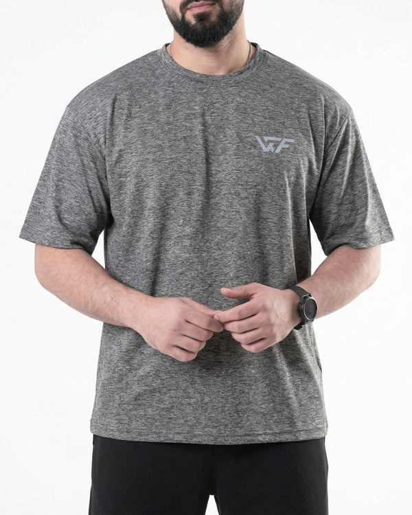 Textured light gray quick dry oversized tee