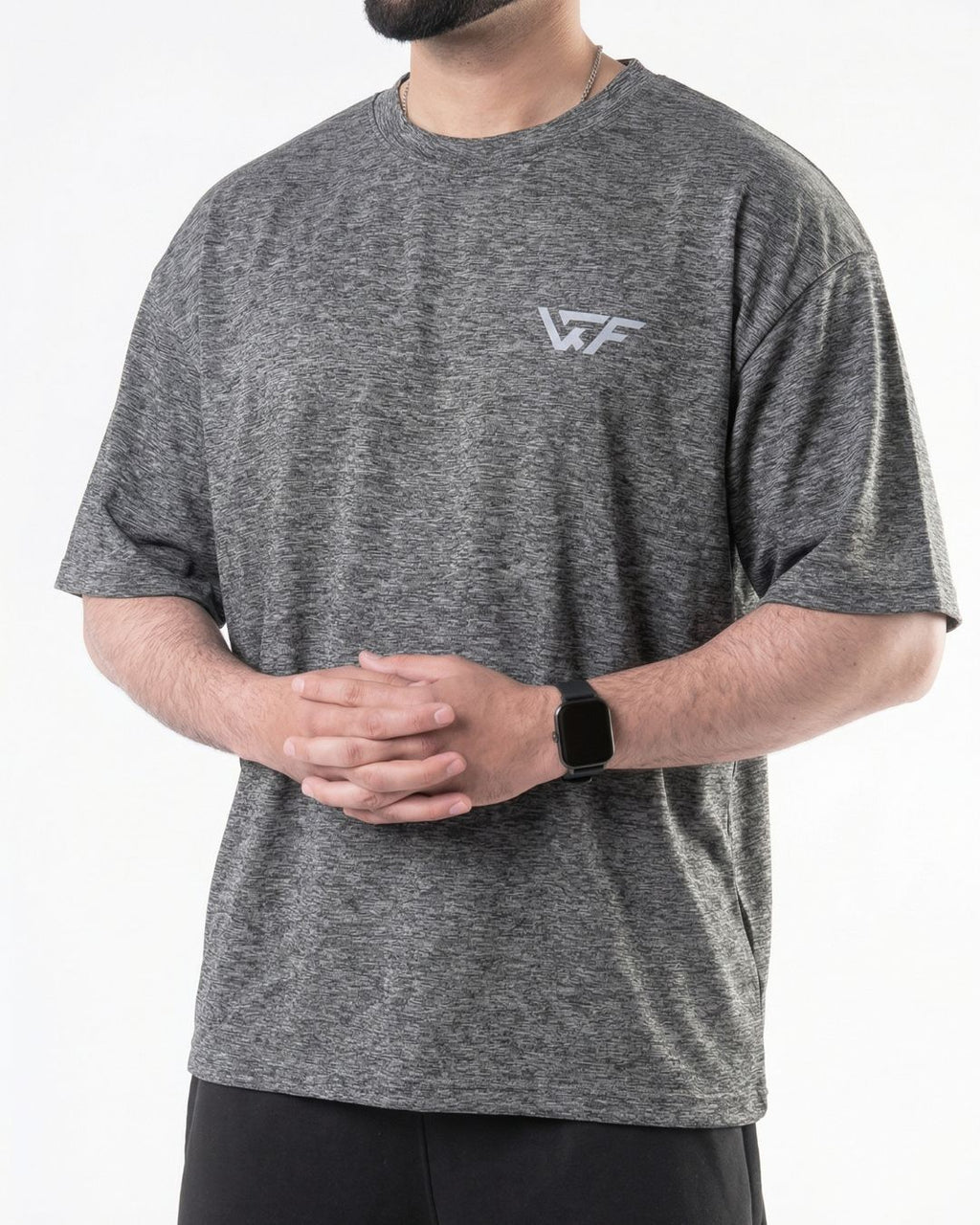 Textured light gray quick dry oversized tee