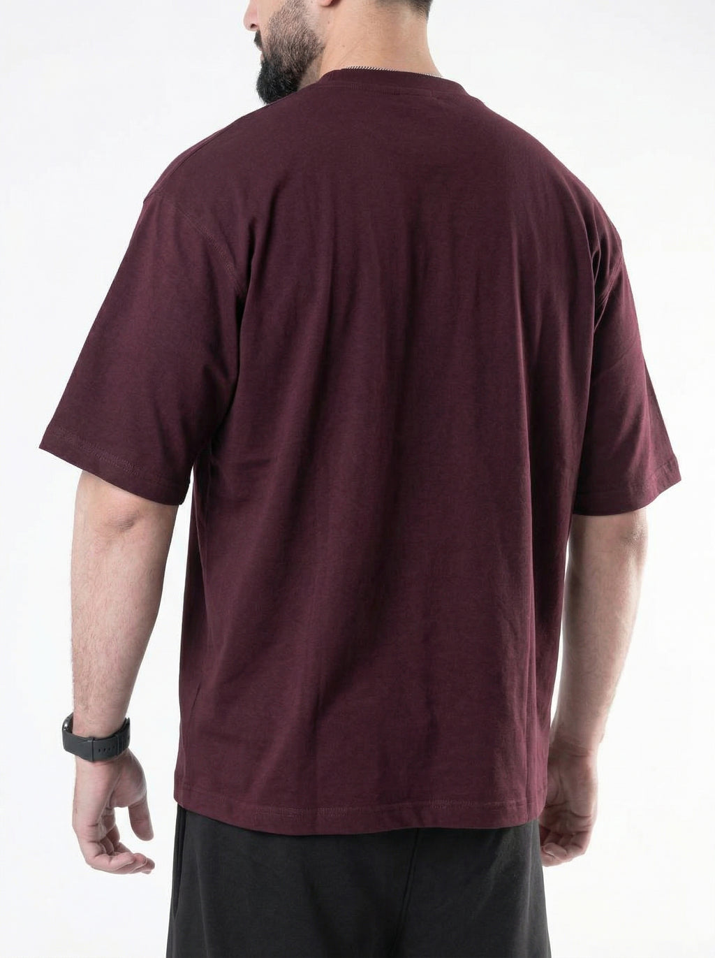 Dark maroon basic oversized tee