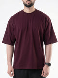 Dark maroon basic oversized tee